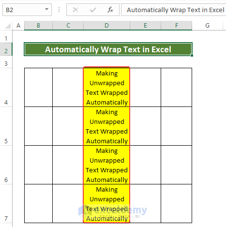 Using VBA to Wrap Text Automatically