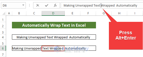 Manual Line Breaks to Wrap Text in Excel