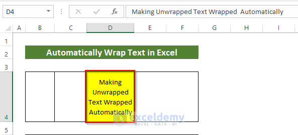 Wrap Text in Excel by Using Ribbon