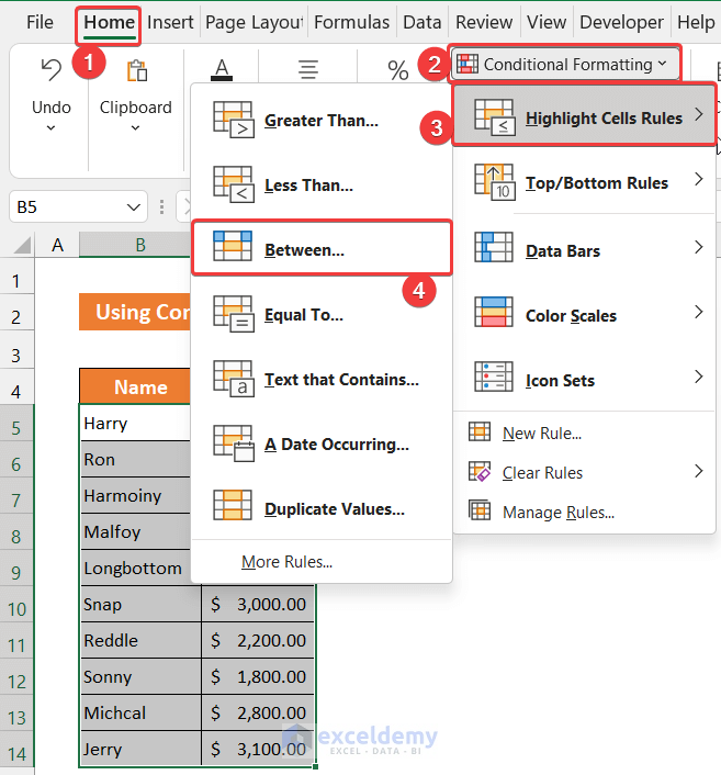 Utilizing Context Menu to Move Highlighted Cells in Excel