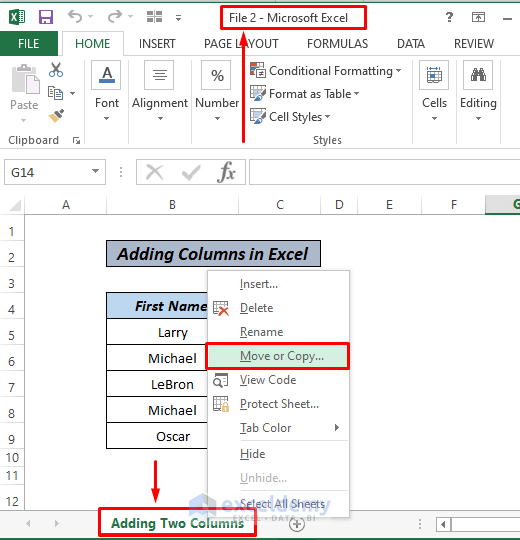 how to open multiple Excel files in one workbook by Move or copy