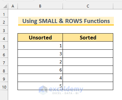 How to Put Numbers in Numerical Order in Excel