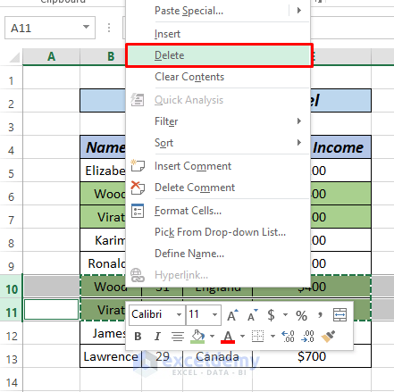 how to rearrange rows in excel using copy and delete