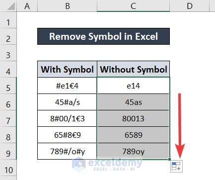 removing multiple symbol using nested substitute function