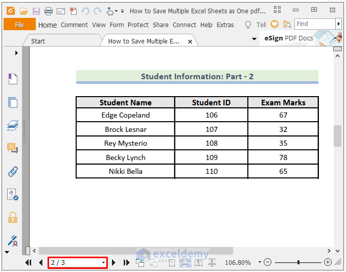 Save Multiple Excel sheets as One PDF Using the ‘Save As’ Option