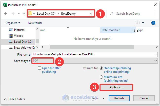 Using ‘Export As PDF’ in Excel