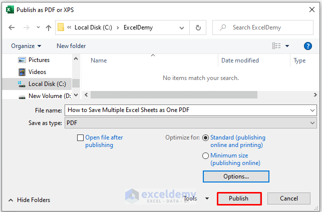 Using ‘Export As PDF’ in Excel