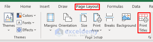 Freeze Panes Feature to Set a Row as Print Titles in Excel