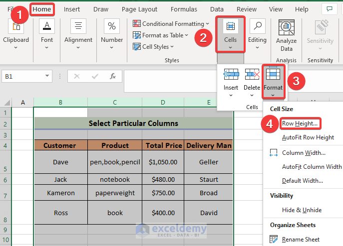 Select Particular Columns to Space Rows Evenly