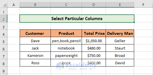 Select Particular Columns to Space Rows Evenly
