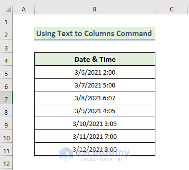 Using Text To Columns to Split Date and Time