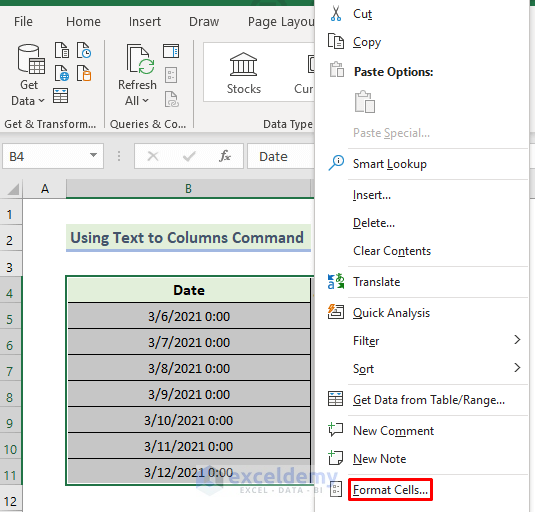 Using Text To Columns to Split Date and Time