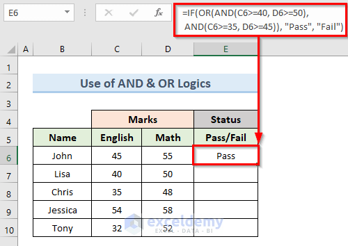 Insert Both AND & OR Logic with Multiple IF Conditions