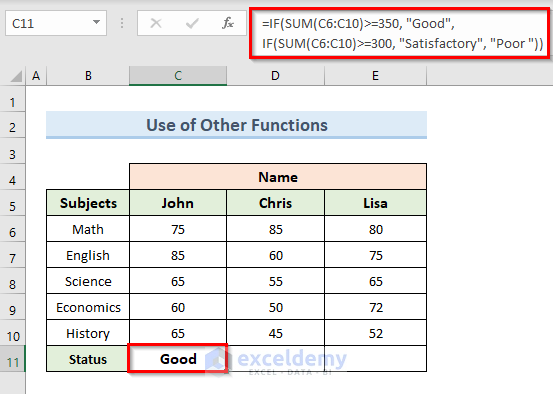 Apply Multiple IF Conditions with Different Excel Functions
