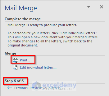 Merge Excel File to Mailing Label and Print