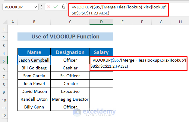 merge excel files based on column