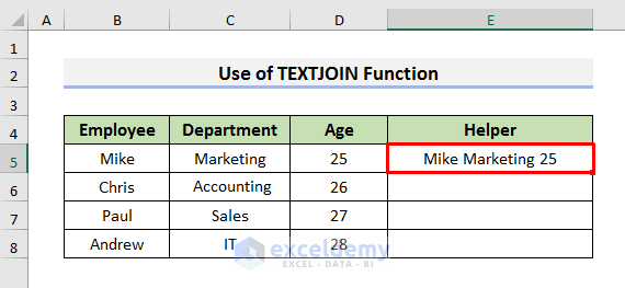 Combine Rows with Comma Using Excel TEXTJOIN Function