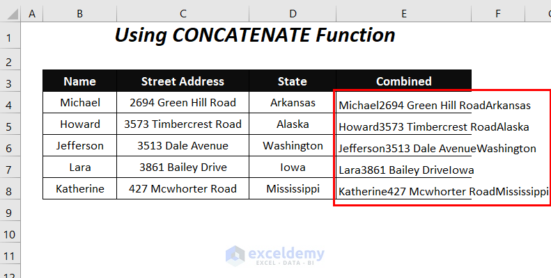 new line in Excel concatenate formula