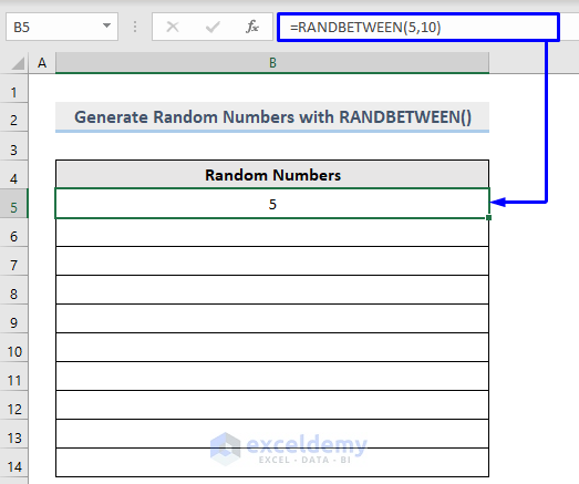 Random Number Generator with Data Analysis Tool and RANDBETWEEN function in Excel