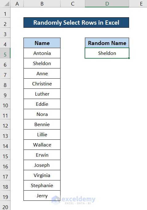 How to Randomly Select Rows in Excel