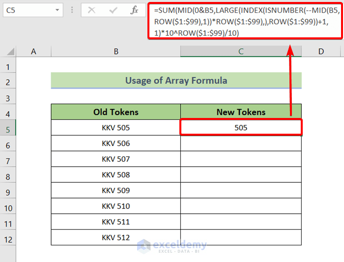 Use an Array Formula to Remove Text from an Excel Cell but Leave Numbers
