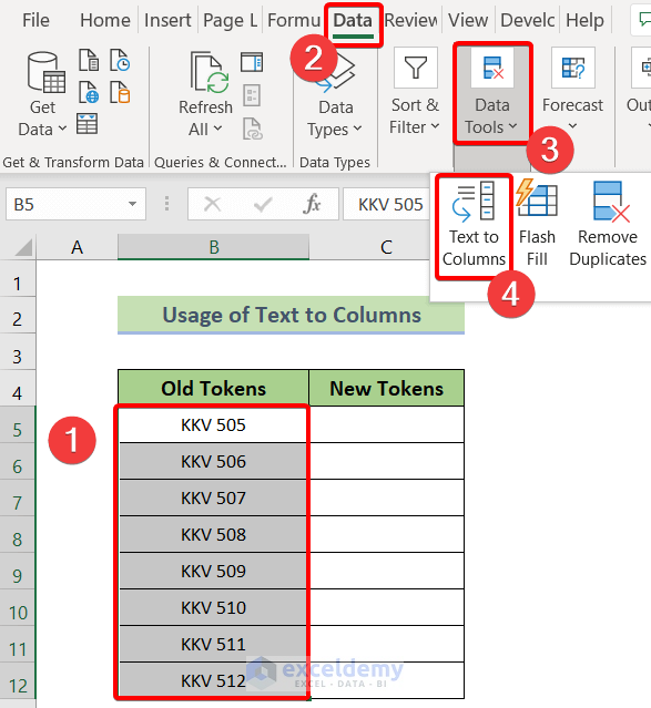 Remove Text from an Excel Cell but Leave Numbers Using Text to Columns Feature