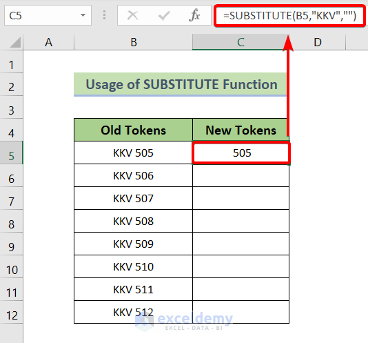 Delete Text from an Excel Cell but Leave Numbers with SUBSTITUTE Function