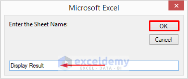 VBA to Search Sheet Name in Excel and Display Search Result