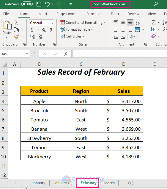 split a workbook to separate Excel files with VBA code