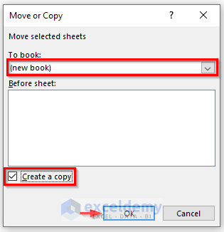 Apply ‘Move or Copy’ Feature