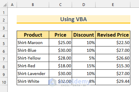 how to subtract a percentage from a price