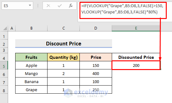 Get Discount Price Based on Retail Price with Multiple VLOOKUP & IF Conditions