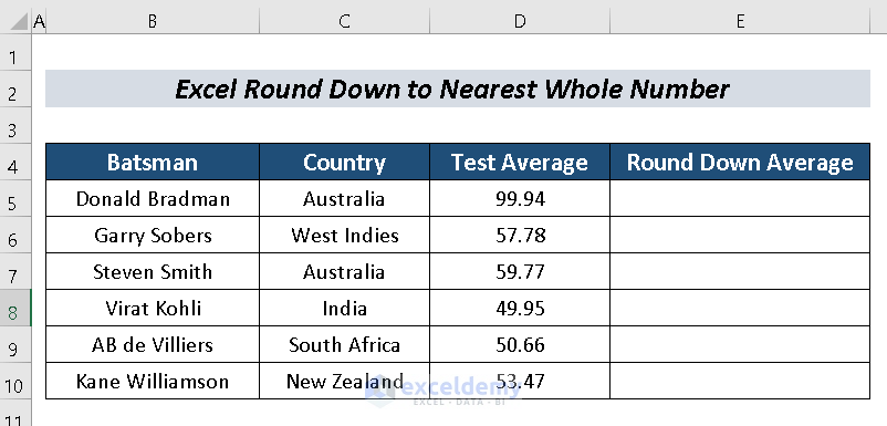  Excel Round Down to Nearest Whole Number