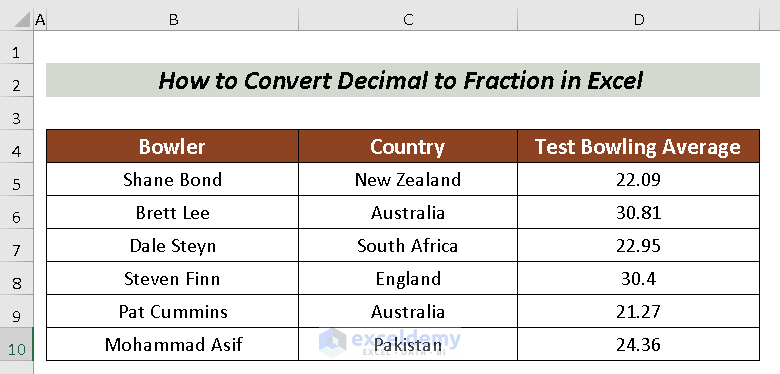 How to Convert Decimal to Fraction in Excel