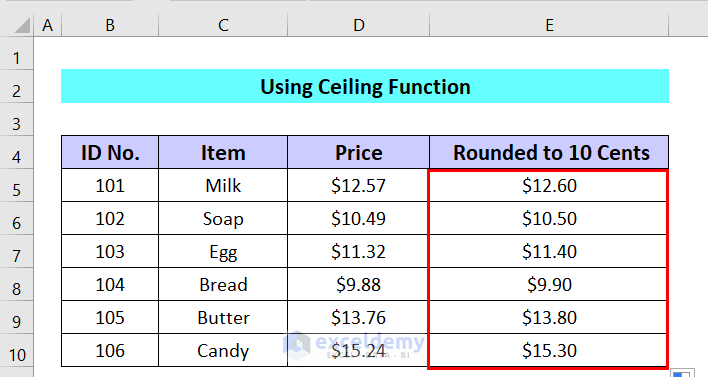 Excel Round to Nearest 10 Cents