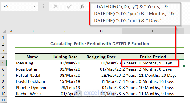 How to Calculate an Entire Period in Excel