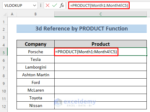 how to create a 3d reference in excel with names