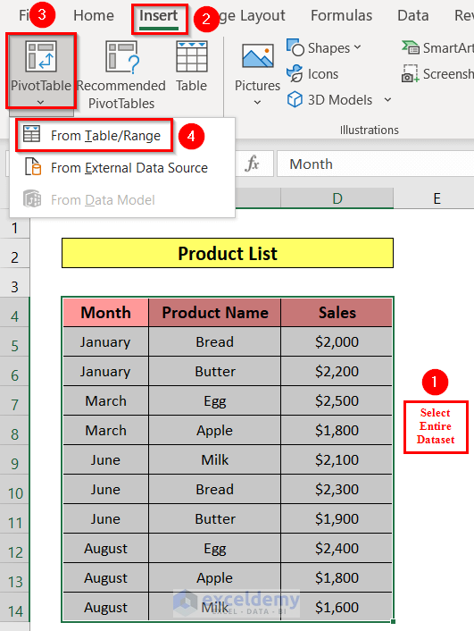 How to Insert Slicer in Excel