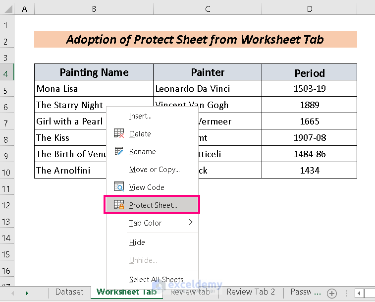 How to Protect Excel Sheet from Editing 