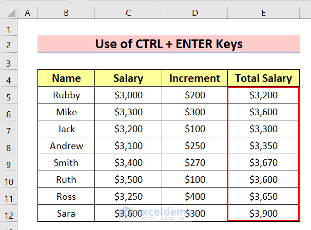 How to Drag Formulas in Excel with Keyboard