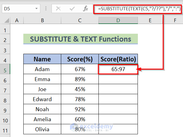 Applying SUBSTITUTE & TEXT Functions