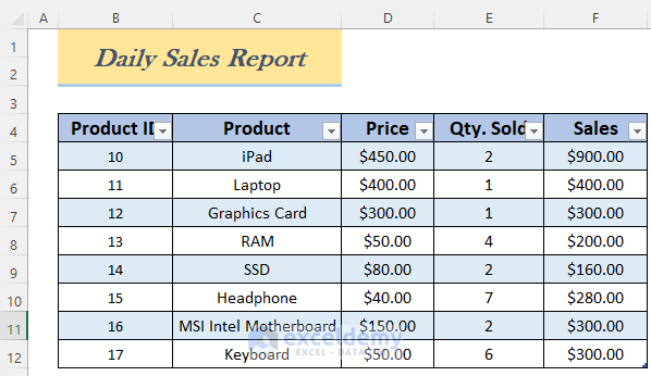 how to make daily activity report in excel