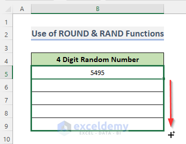Combine ROUND & RAND Functions to Generate 4 Digit Random Number