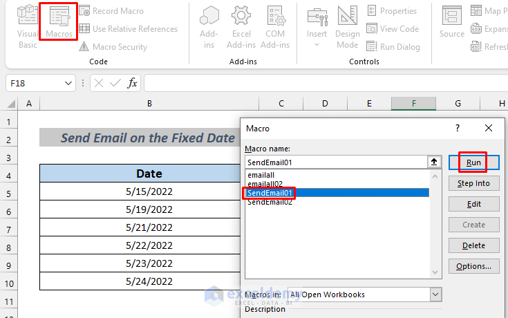 automatically send email from excel based on date
