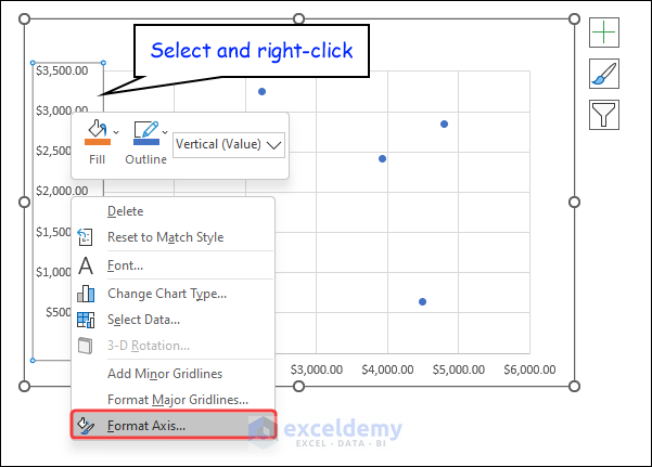 Right click and select Format Axis