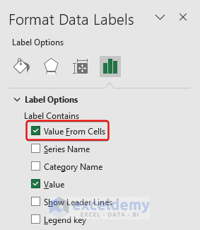 adding another data label type in the format data label side panel