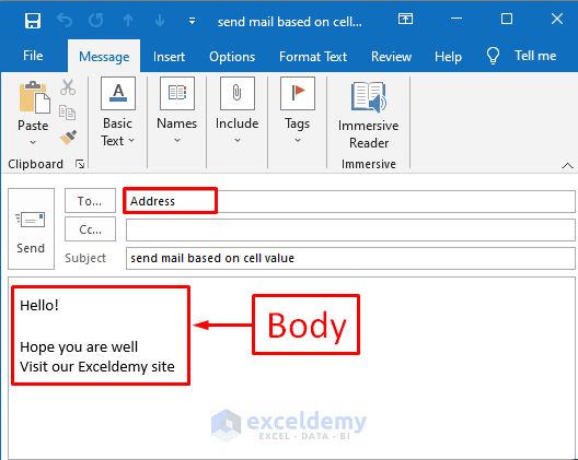 Run a VBA Code to Send Email Automatically from Excel Based on Cell Content