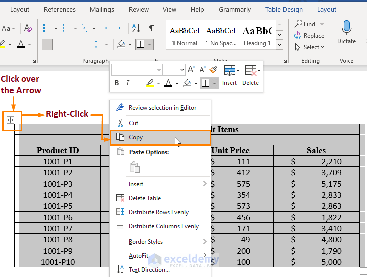 Convert Word Table to Excel Spreadsheet Copy and Paste Tool