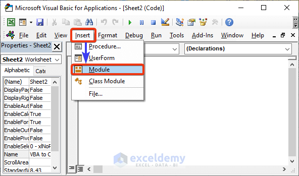 Use a VBA Code to Convert Word to Excel