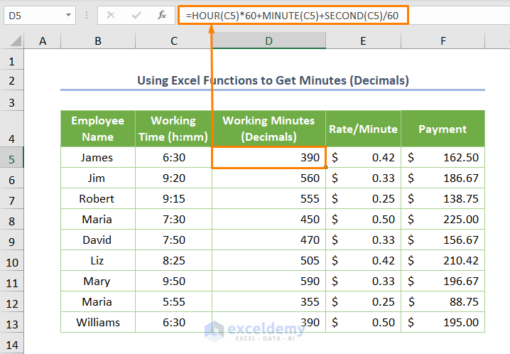 Using HOURS, MINUTE & SECOND Functions